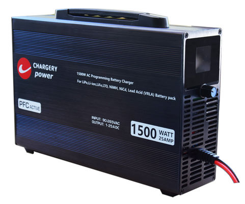 100V 1500W Corriente de voltaje ajustable Cargador de batería C10325 4S a 24S LiPo, NMC, LiFe, LiTo, Pb, 25A