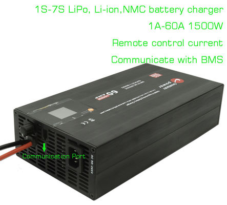 29.4V 7S Cargador de batería LiPo NCM para baterías de litio 1A a 60A Ajustable